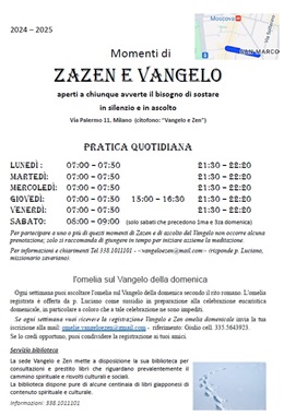 Programma Vangelo e Zen 2024-2025